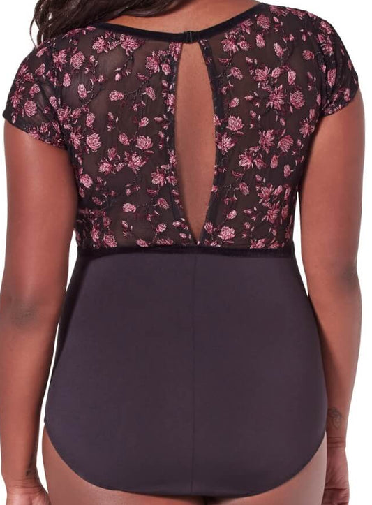 Capezio 'Ornate Romance Fascination Short Sleeve Mesh Leotard'