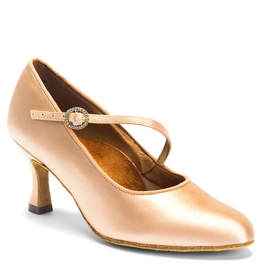 International Dance Shoes 'ICS RoundToe SingleStrap - Peach Satin'
