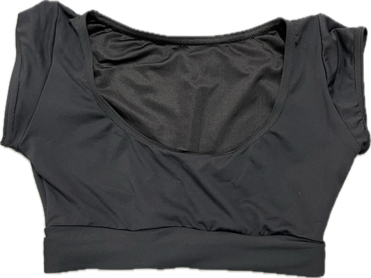 Roydon 'Black Slash Neck Crop Top'