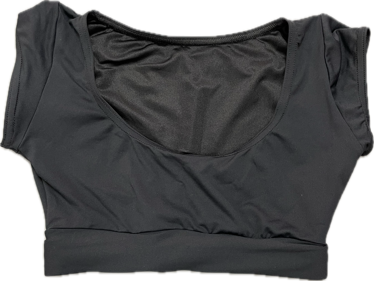 Roydon 'Black Slash Neck Crop Top'