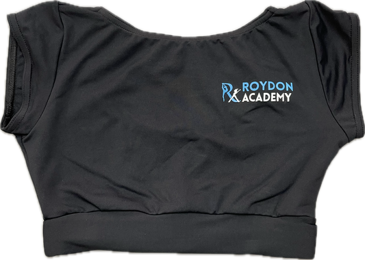 Roydon 'Black Slash Neck Crop Top'