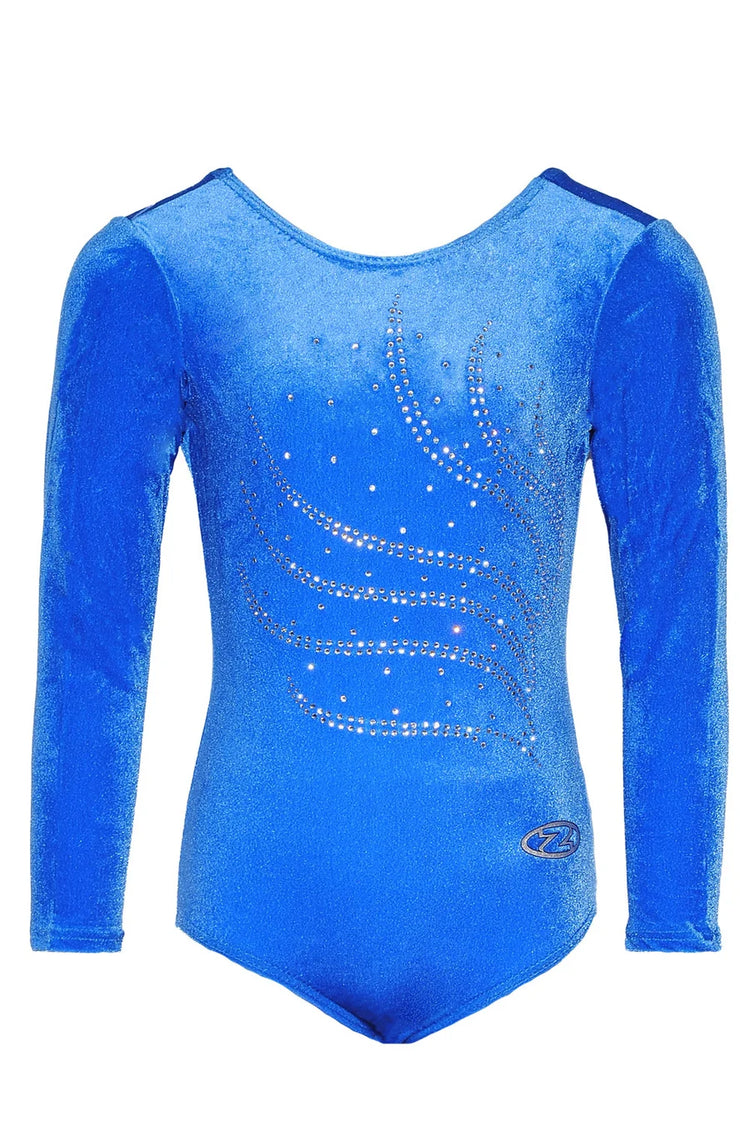 The Zone 'Tiara Crystal Motif Long Sleeved Gymnastics Leotard'