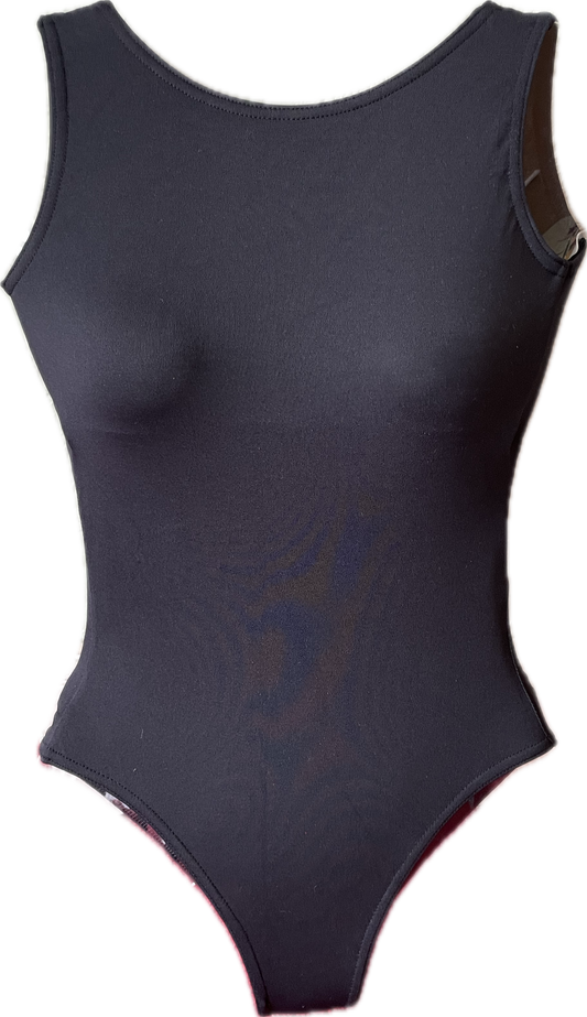 Roydon 'Black Slash Neck Leotard'