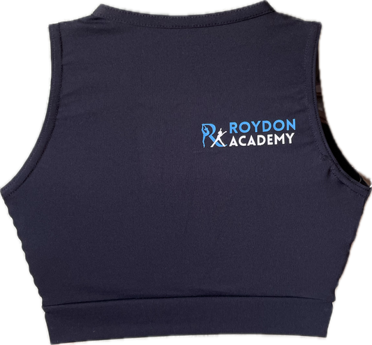 Roydon 'Black Zip Front Crop Top'