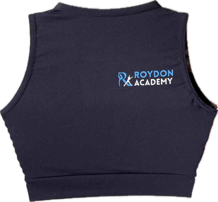 Roydon 'Black Zip Front Crop Top'
