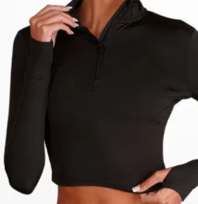 Silky 'Studio ½ Zip Crop Top'