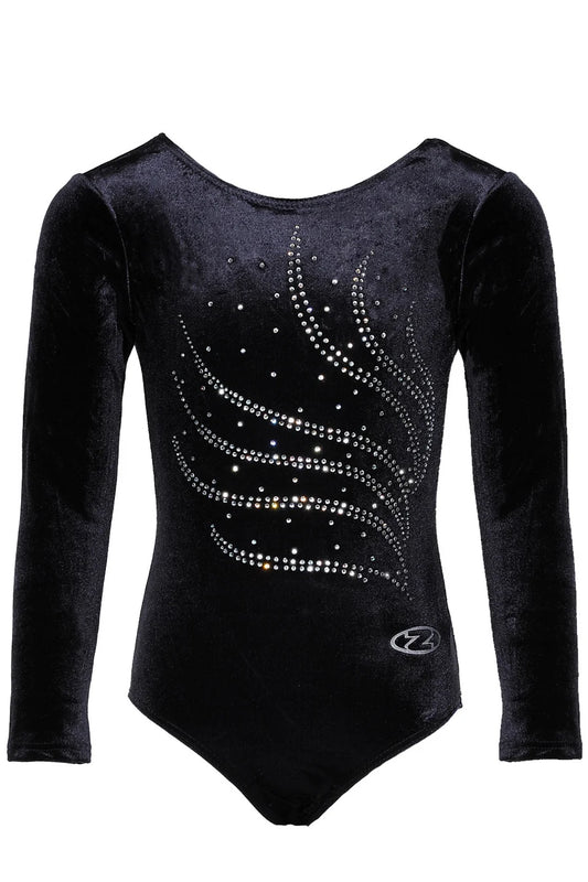 The Zone 'Tiara Crystal Motif Long Sleeved Gymnastics Leotard'