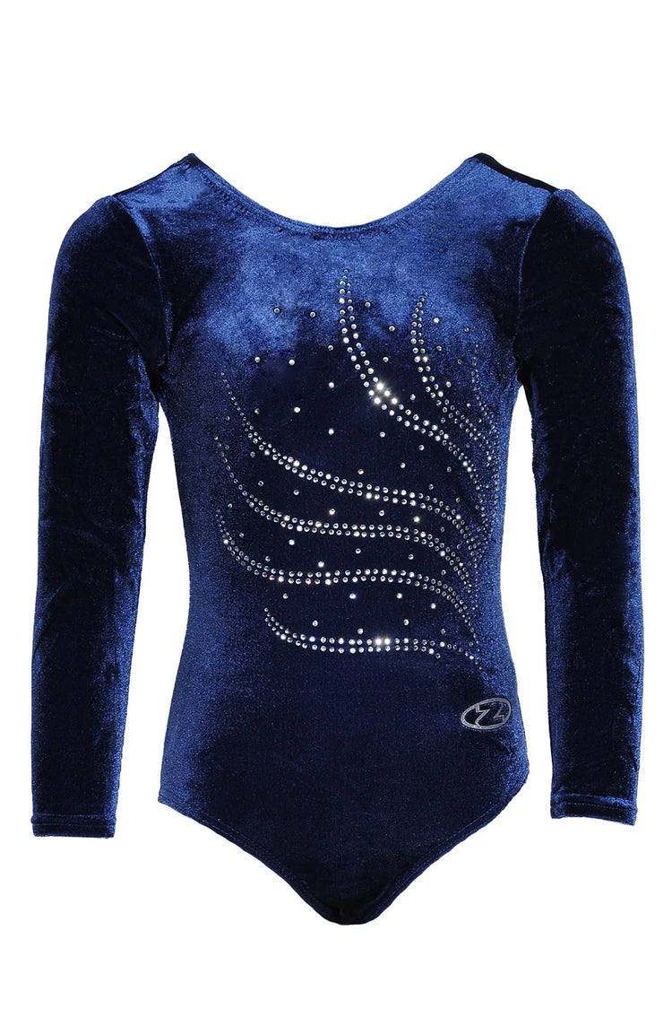 The Zone 'Tiara Crystal Motif Long Sleeved Gymnastics Leotard'