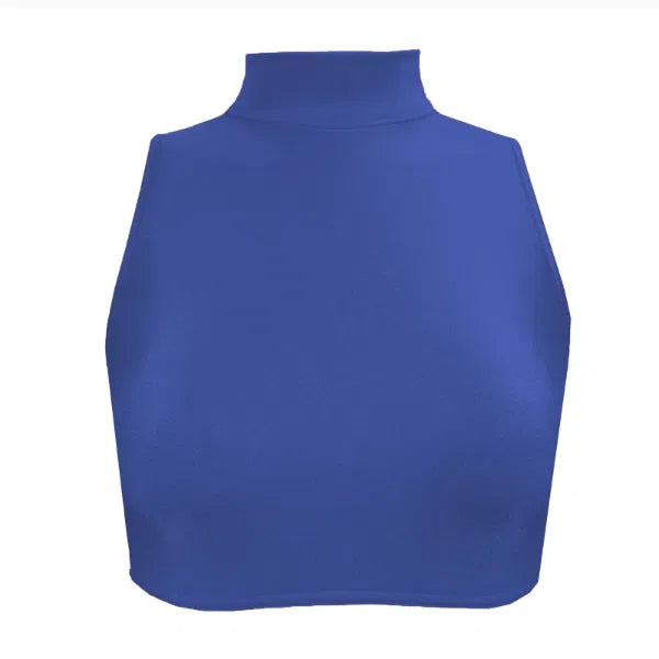 'Polo Neck Crop Top with a Keyhole Back- Nylon Lycra'