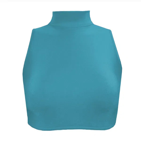 'Polo Neck Crop Top with a Keyhole Back- Nylon Lycra'